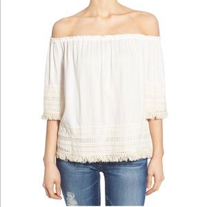 Ella Moss Lilita Macramé Trim Off the Shoulder Top
